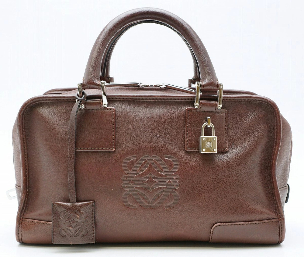 Loewe Amazona Leather Handbag Boston Brown